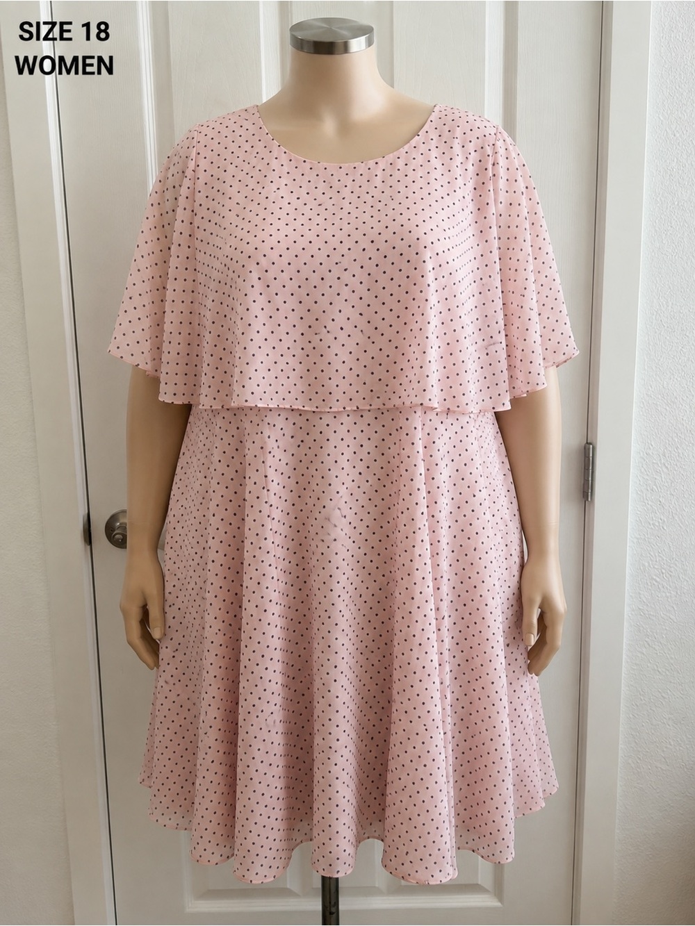 Danny & Nicole Size 18 Blush Pink Polka Dot Midi Dress